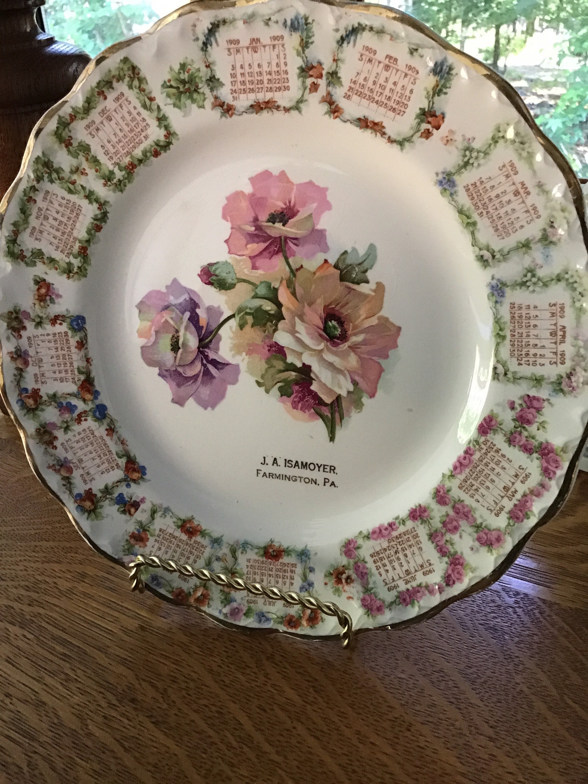 1909 Rose Calendar Plate Marked Carnation , Mcnicol. Etsy