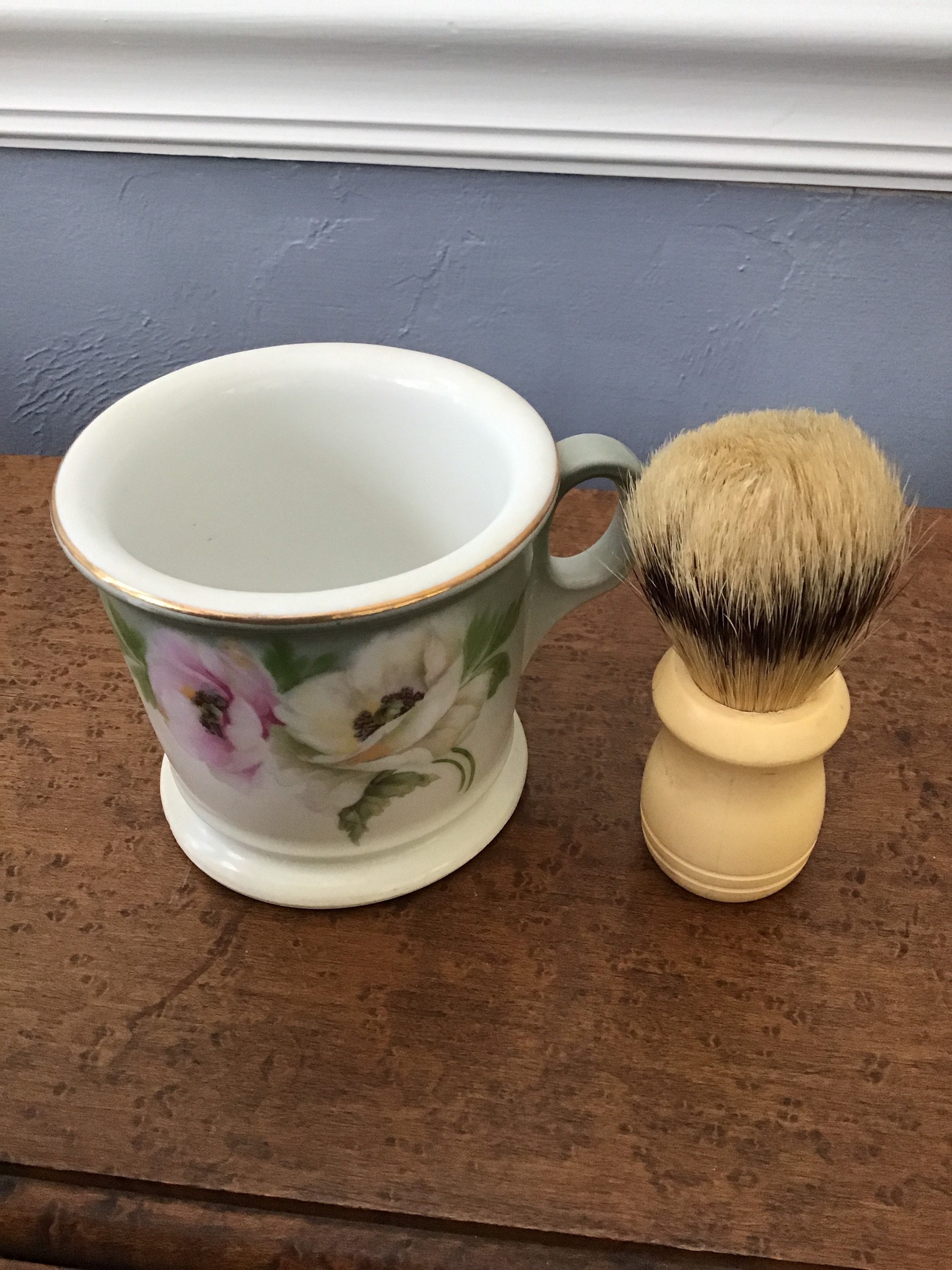 Shaving Mug and Brush late 1800s Bavaria. Etsy