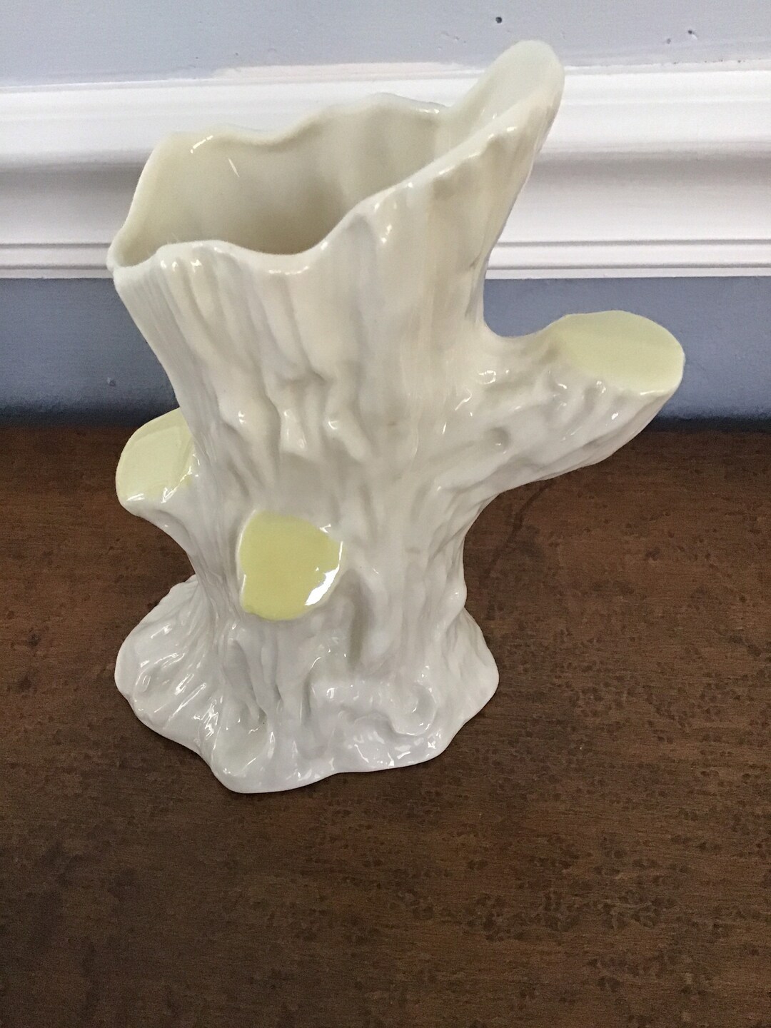 Vintage Belleek Tree Trunk Vase, Green Mark Etsy