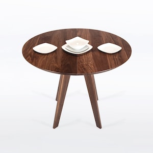 Round Extension Table Handmade in Your Choice of Solid Walnut, Cherry, Mahogany or Oak Wood, Sister image 1