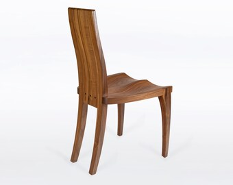 Modern Dining Chair Handmade In Solid Walnut Wood - Gazelle