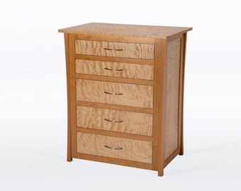 Custom Dresser Handmade in Cherry and Quilted Maple