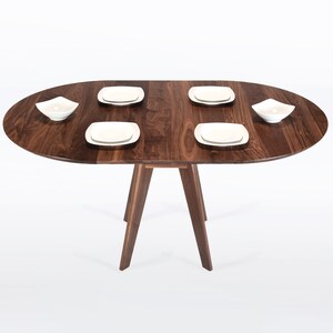 Round Extension Table Handmade in Your Choice of Solid Walnut, Cherry, Mahogany or Oak Wood, Sister image 7