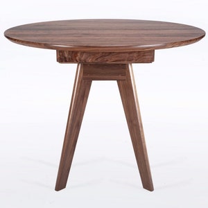 Round Extension Table Handmade in Your Choice of Solid Walnut, Cherry, Mahogany or Oak Wood, Sister image 5