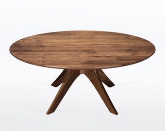 Round Coffee Table In Walnut "Kapok"