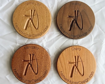 Paquet d'échantillons/sous-verres en bois et en tissu