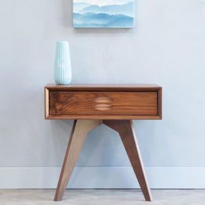 Midcentury Modern Nightstand - Handmade Wood Bedside Table with Storage &quot;Monterey Nightstand&quot;