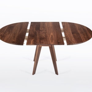Round Extension Table Handmade in Your Choice of Solid Walnut, Cherry, Mahogany or Oak Wood, Sister image 3