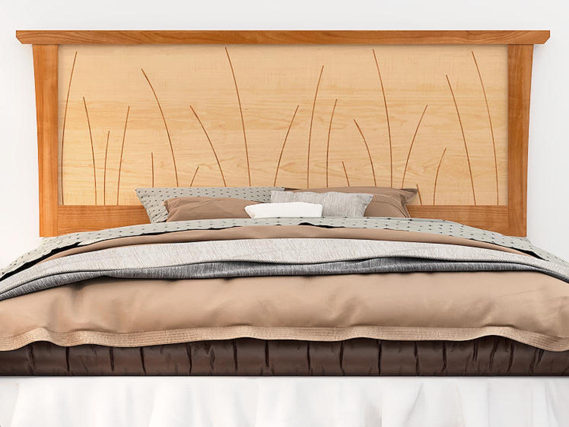 Headboard Queen Size Cherry Bed Solid Wood Headboard King Etsy