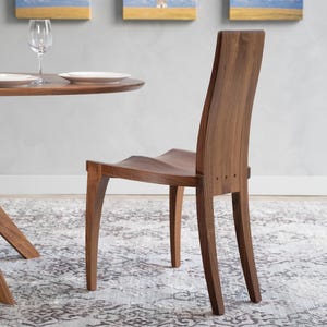 Modern Dining Chair Handmade In Solid Walnut Wood - Gazelle