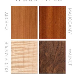 This picture shows the four wood selections available for the River Rushes bed.
