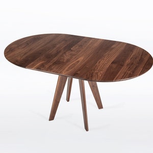Round Extension Table Handmade in Your Choice of Solid Walnut, Cherry, Mahogany or Oak Wood, Sister image 8