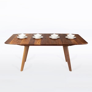 Extendable Dining Table in Solid Walnut Wood With Two Leaves - Seats 6-10 &quot;Bela&quot;