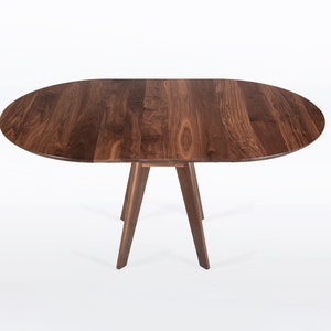 Round Extension Table Handmade in Your Choice of Solid Walnut, Cherry, Mahogany or Oak Wood, Sister image 6