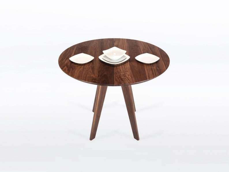 Round Extension Table Handmade in Your Choice of Solid Walnut, Cherry, Mahogany or Oak Wood, Sister image 1