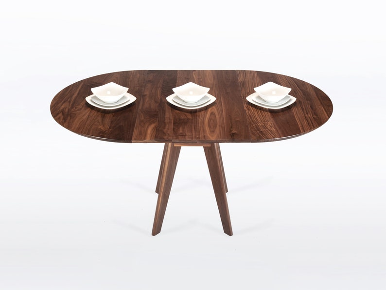 Round Extension Table Handmade in Your Choice of Solid Walnut, Cherry, Mahogany or Oak Wood, Sister image 4
