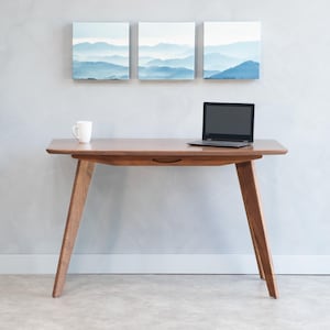 Writing Desk Handmade in Walnut, With Drawer, Midcentury Modern Style &quot;Bela Desk&quot;