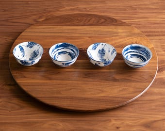 Handmade Lazy Susan - Mid Century Modern Design - Multiple Sizes & Wood Options (Walnut, Cherry, Mahogany, White Oak)