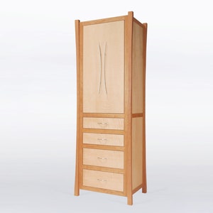Modern Armoire, Wardrobe for Bedroom With Drawers and Closet Space "Prairie Wardrobe"