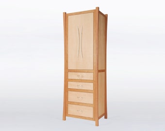 Modern Wardrobe or Dresser for Bedroom With Drawers and Closet Space "River Rushes Wardrobe"