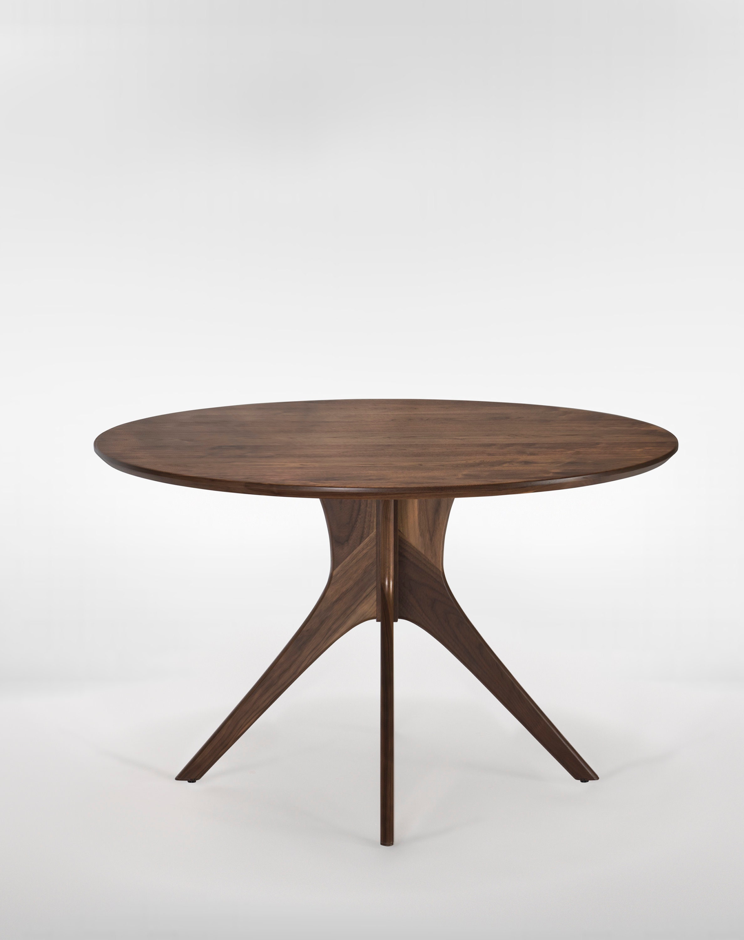 Small Round Pedestal Dining Table in Solid Walnut Wood Etsy