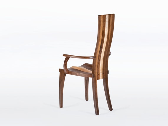 Wood Dining Chair In Solid Cherry Gazelle High Back With Arms Wood Dining Chair In Solid Cherry Gazelle High Back With Arms