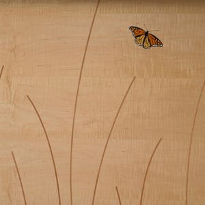 Bed Frame Handmade In Cherry and Maple With Butterfly Inlay, Butterfly Bed image 7