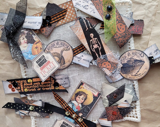 Halloween Paper Clusters Embellishments for Junk Journal Pages ...