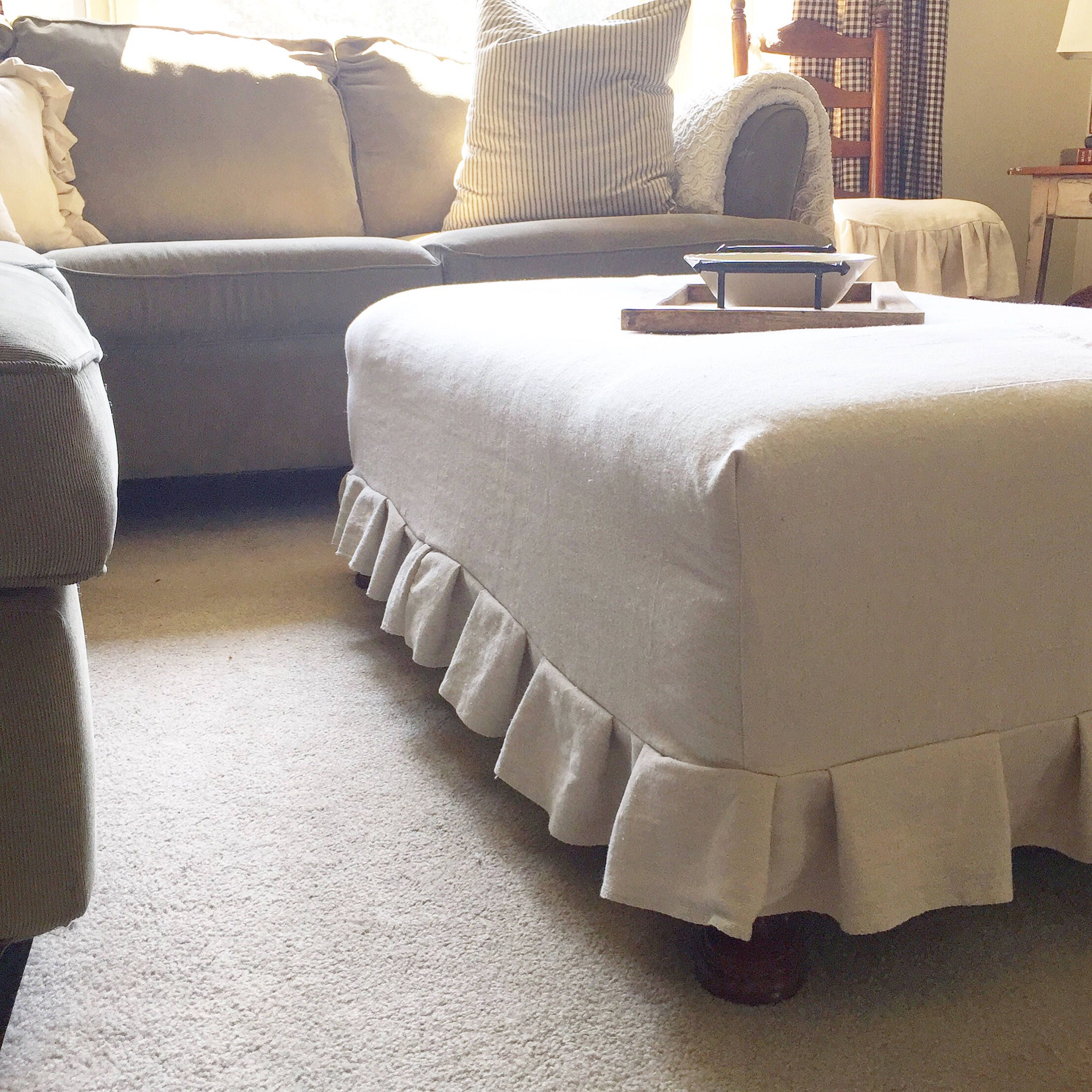 Ottoman slipcover Etsy