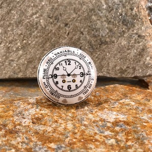 Ceramic Knob, Round Clock Faced Drawer Pull, Compass Watch Style Ceramic Knob, Furniture Replacements Knobs and Pulls