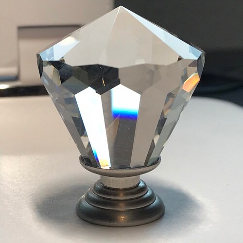 Square Glass Faceted Knobs Clear Glass Knob Furniture Pull Etsy