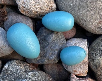Juego de 2 huevos de madera pintados a mano para manualidades, sombreros, decoración y más.