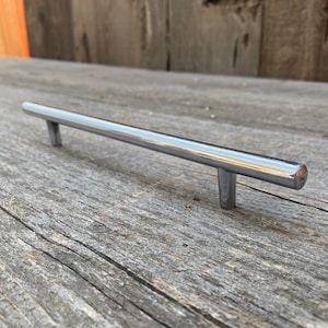 Bar Pull, Chrome Drawer Pull Handle, Stainless Steel Cabinet Pull, Retro Modern Finger Pull, 9 Inch Long Cabinet Bar Pull