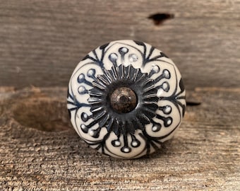 Pomello in ceramica dipinto a mano per cassetti, pomello decorativo in stile country, accessori per il fai da te e la ferramenta per la casa.