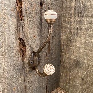 Vintage Wall Hook, Ceramic Knob Wall Mount Purse Hook, Bathroom Towel Hook, Decorative Ceramic Wall Hook, Cast Iron Wall Hook, Coat Hook