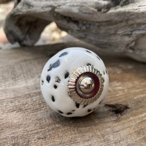 Spotted Ceramic Knob, Country Farmhouse Hardware