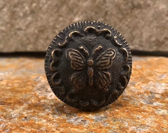 Schmetterling Knopf aus Gusseisen, dekorativer Schrankgriff