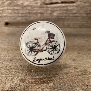 Eiffeltornets cykelknopp i keramik, fransk lantlig inredning