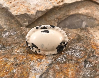 Ceramic Knob, Oval Farmhouse Shabby Chic Decorative Drawer Pull, Cabinet Replacement Knobs, Black and White