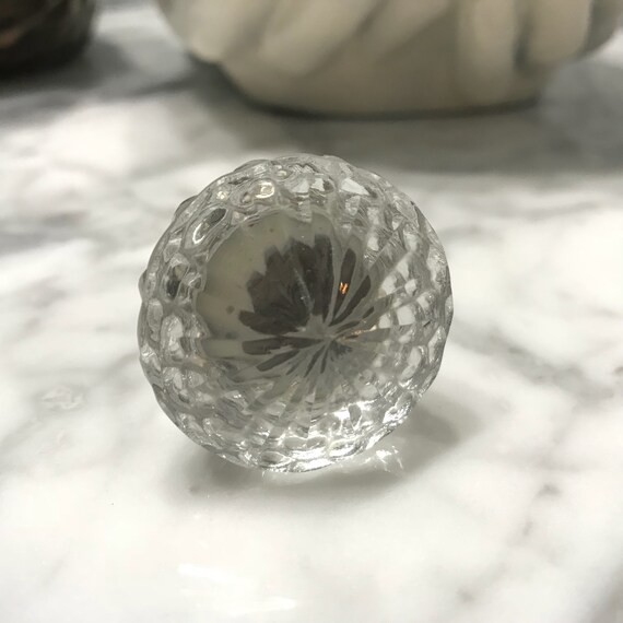 Faceted Glass Knob Diamond Cut Round Classic Old Fashioned Etsy
