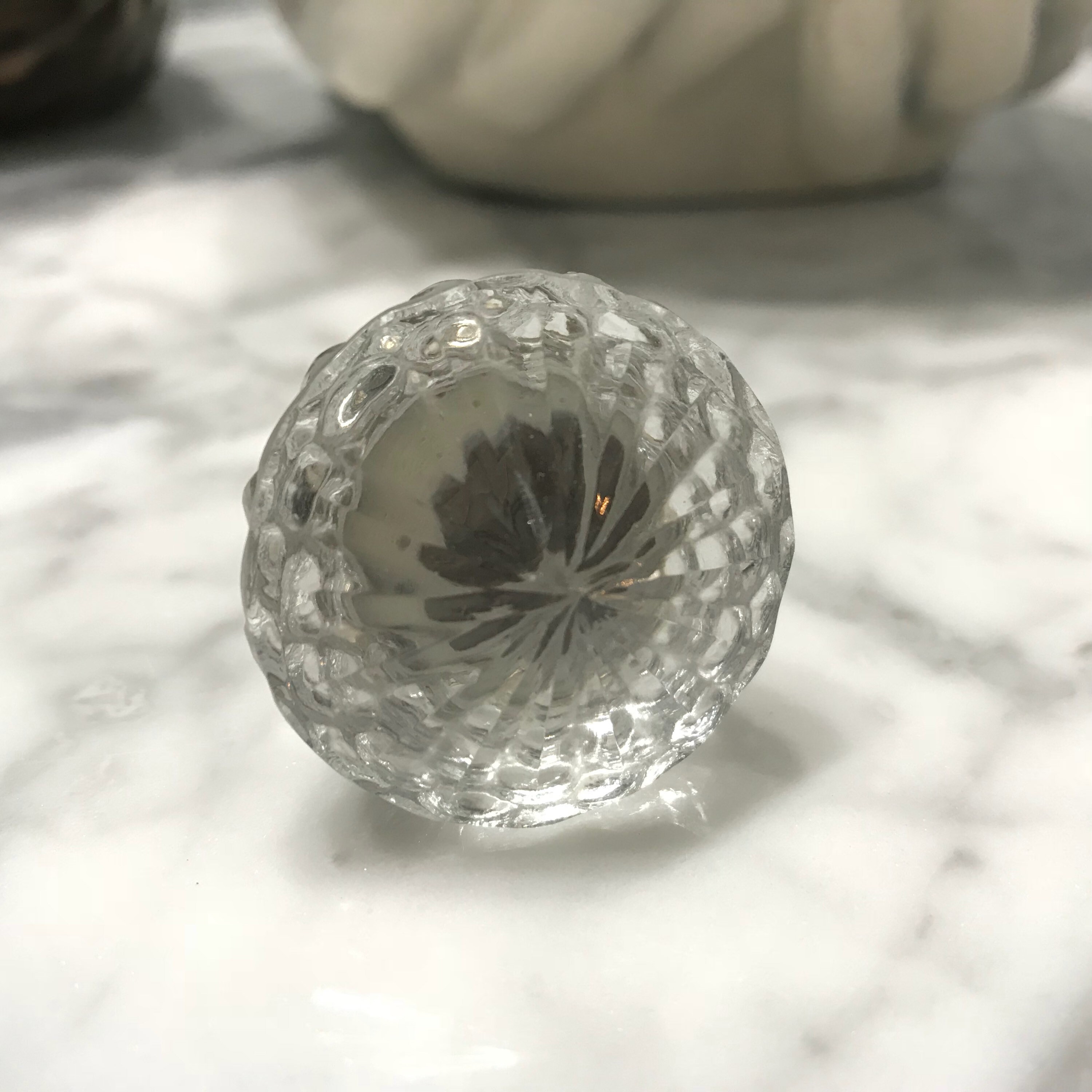 Faceted Glass Knobs Diamond Cut Round Classic Old Fashioned Etsy
