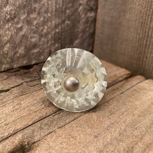 Clear Glass Knob, Old Fashioned Style Cabinet Knob, Dresser Drawer Glass Pull, Kitchen Cabinet Hardware