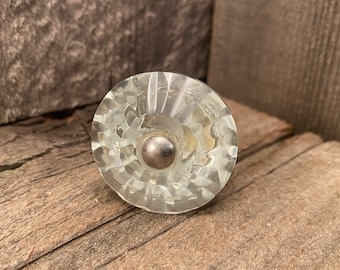 Clear Glass Knob, Old Fashioned Style Cabinet Knob, Dresser Drawer Glass Pull, Kitchen Cabinet Hardware