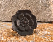 Cast Iron Knob, Flower Shape, Metal Dresser Drawer Pulls, Knobs and Pulls, Cabinet Replacement Knob, Large Flower Bronze Metal Knob