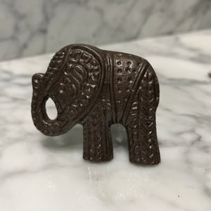 Antique Gold Elephant Knob, Middle Eastern Style Cast Iron Drawer Pull