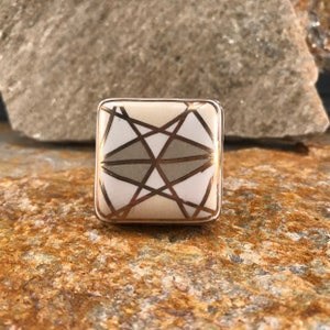 Ceramic Knob, Square Decorative Drawer Pull, Cabinet Replacement Knobs, Cabinet Farmhouse Ceramic Knob, Drawer Pull