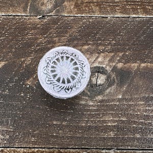 Cast Iron Hand Painted Drawer Pull, Raised Sculpted Design Furniture Knob, DIY Supplies Home Improvement