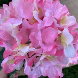Silk Hydrangea, Pink Hydrangea, Artificial Flower, Faux Hydrangea, Greenery Large Hydrangea, 25&quot; Hydrangea Plant Millinery Hat Supplies