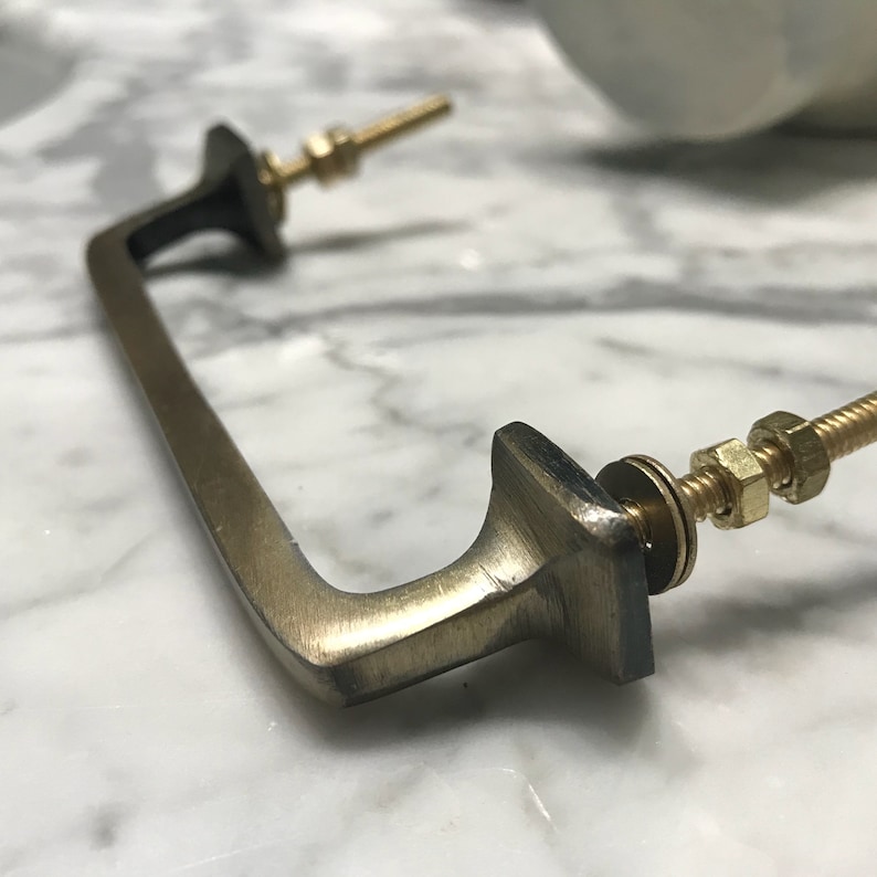 Bar Pull Metal Antique Old Gold Finger Fit Pulls For Dresser Etsy