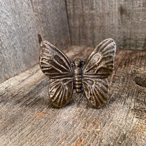 Cast Iron Knob, Butterfly Drawer Pull, Insect Butterfly Knob, Bug Metal Bronze Knobs, Furniture Knob, Knobs & Pulls